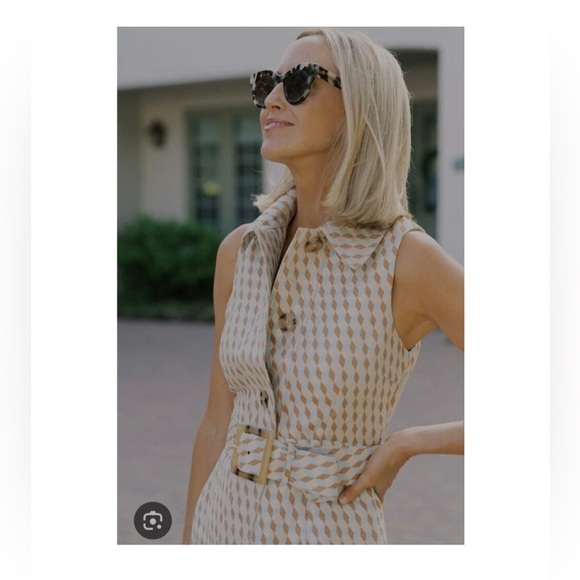 Tuckernuck Ocean Spray Cheyenne Dress Size XXL NWT Geo Print Belted Midi - Picture 16 of 16